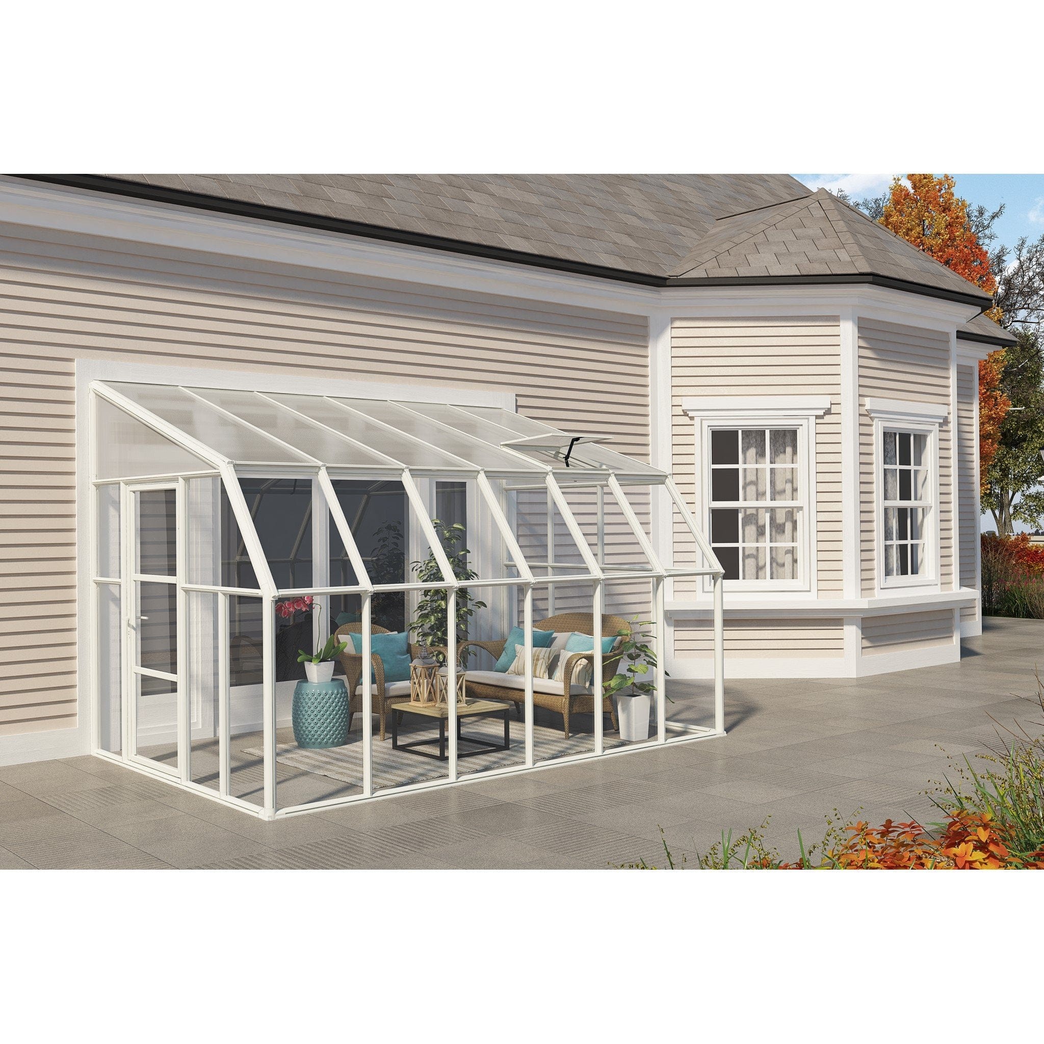 Palram - Canopia | Sun Room Eight Sunroom Enclosure, Lean To Greenhouse Kit - Image 12