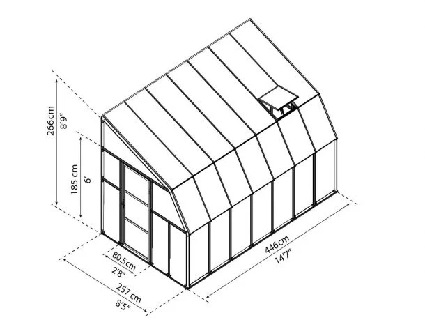 Palram - Canopia | Sun Room Eight Sunroom Enclosure, Lean To Greenhouse Kit - Image 17