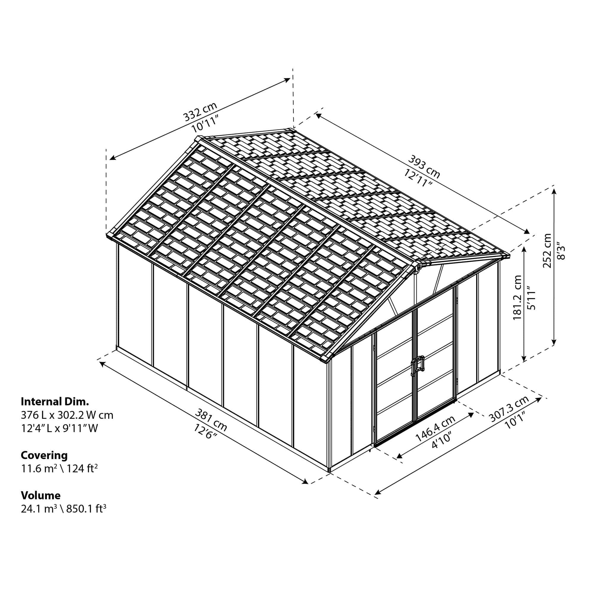 Palram - Canopia | Yukon Polycarbonate Storage Shed - Image 11