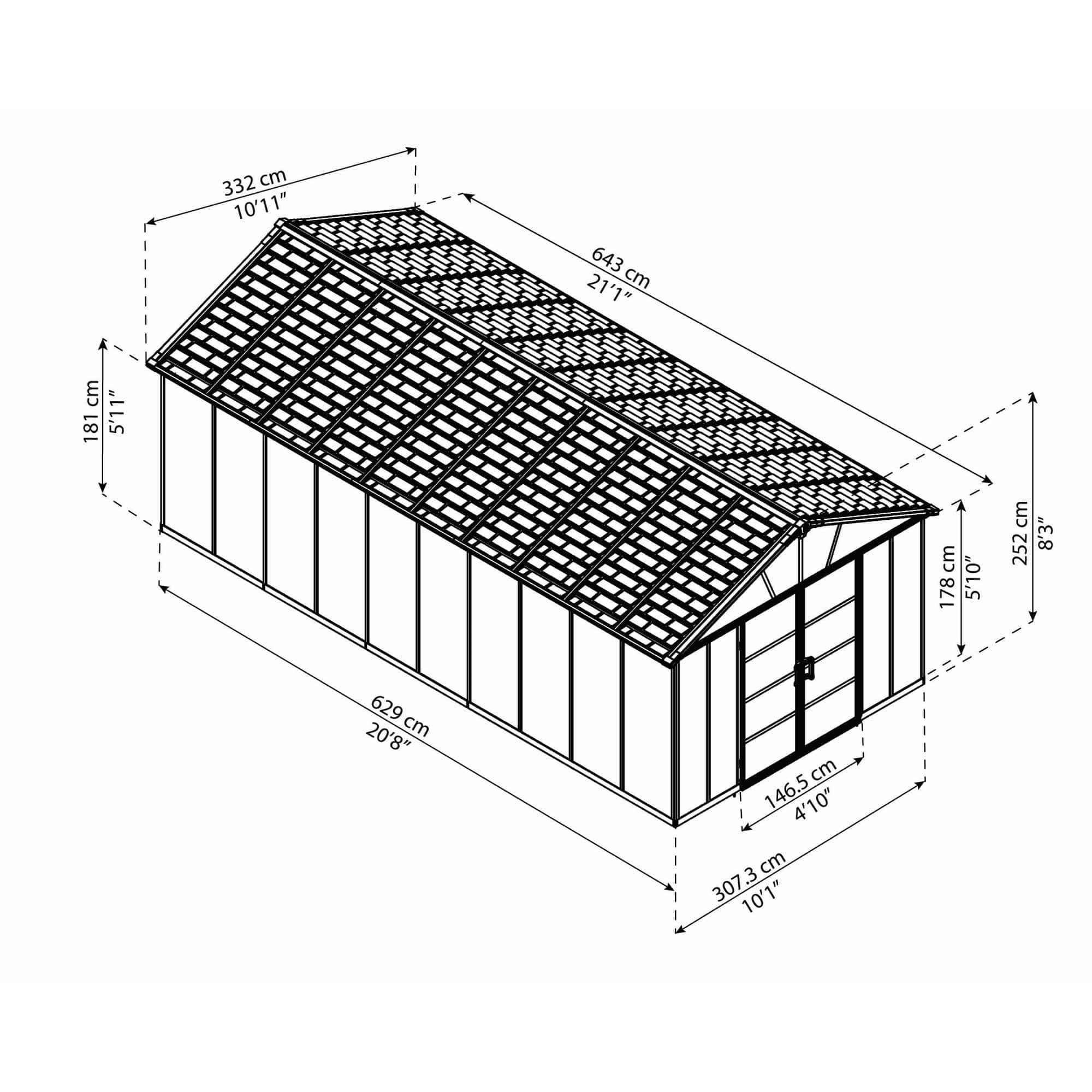 Palram - Canopia | Yukon Polycarbonate Storage Shed - Image 14