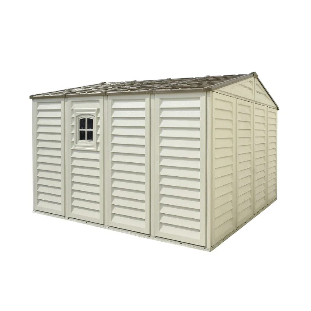 DuraMax | 10.5x10.5x6 ft Woodbridge Plus Vinyl Plastic Storage Shed with Foundation - Image 8
