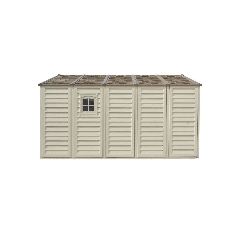 DuraMax | 10.5x13x6 ft Woodbridge Plus Vinyl Plastic Storage Shed with Foundation - Image 4