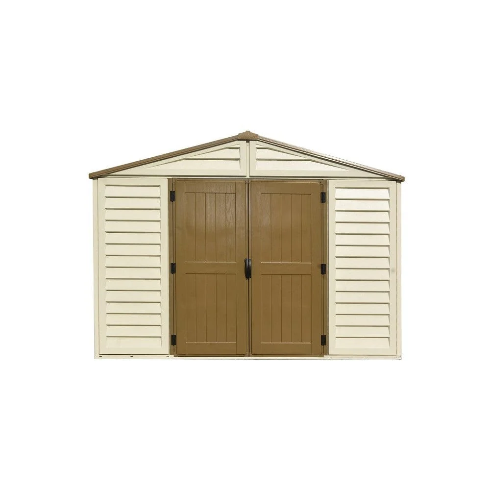 DuraMax | 10.5x13x6 ft Woodbridge Plus Vinyl Plastic Storage Shed with Foundation - Image 9