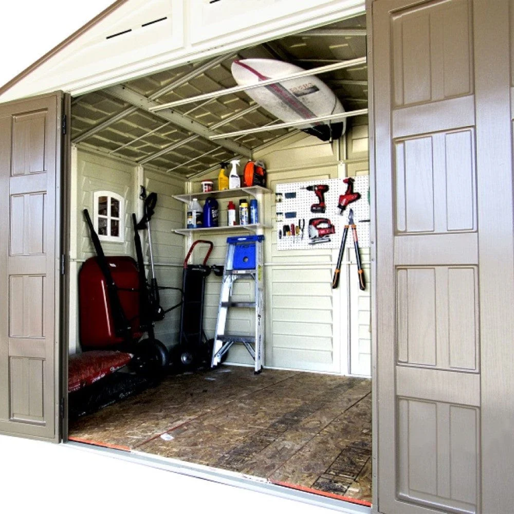 DuraMax | 10.5x8x6 ft Woodbridge Plus Vinyl Plastic Storage Shed with Foundation - Image 18