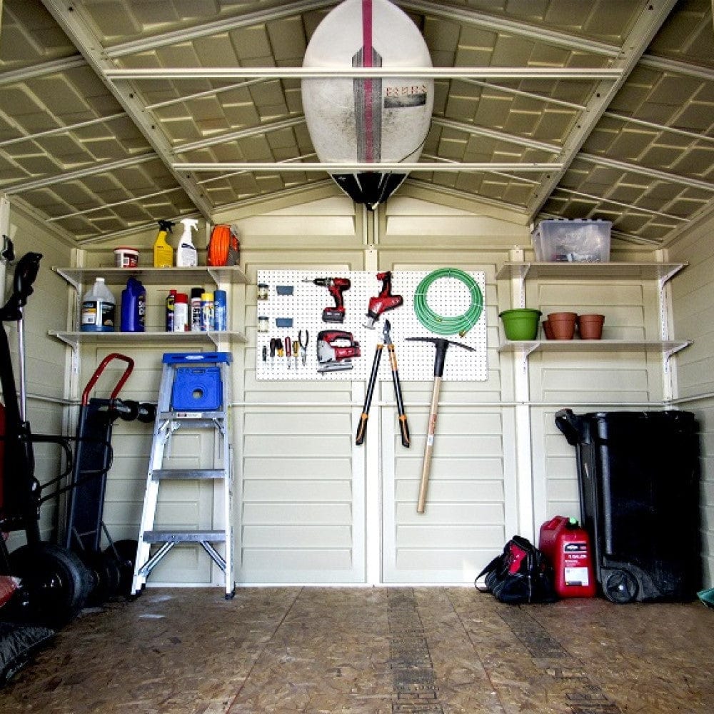 DuraMax | 10.5x8x6 ft Woodbridge Plus Vinyl Plastic Storage Shed with Foundation - Image 20