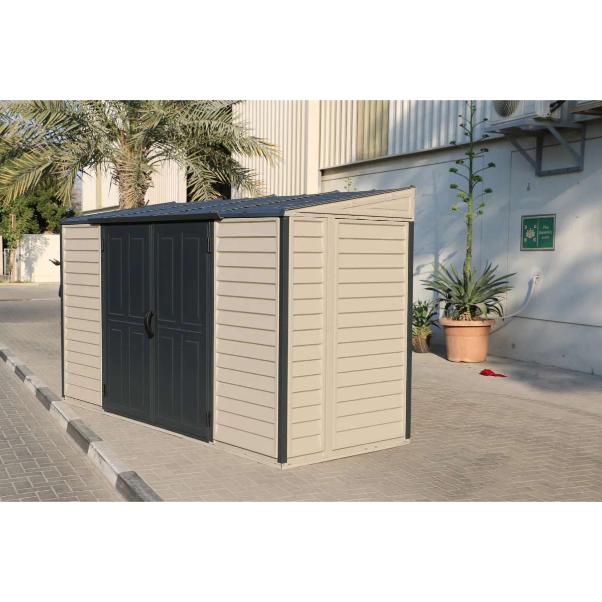 DuraMax | 10x4 ft SideMate Plus Pro Vinyl Plastic Storage Shed with Double Doors and Foundation - Image 11