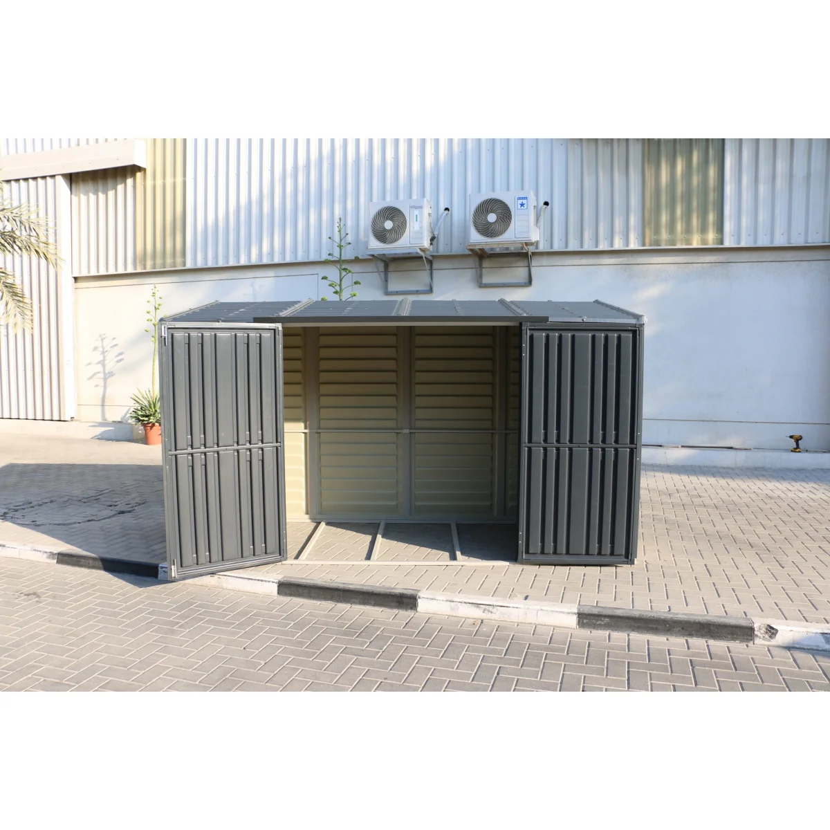 DuraMax | 10x4 ft SideMate Plus Pro Vinyl Plastic Storage Shed with Double Doors and Foundation - Image 13