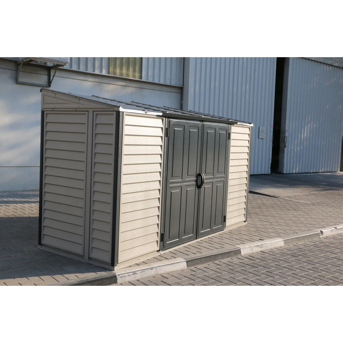 DuraMax | 10x4 ft SideMate Plus Pro Vinyl Plastic Storage Shed with Double Doors and Foundation - Image 7