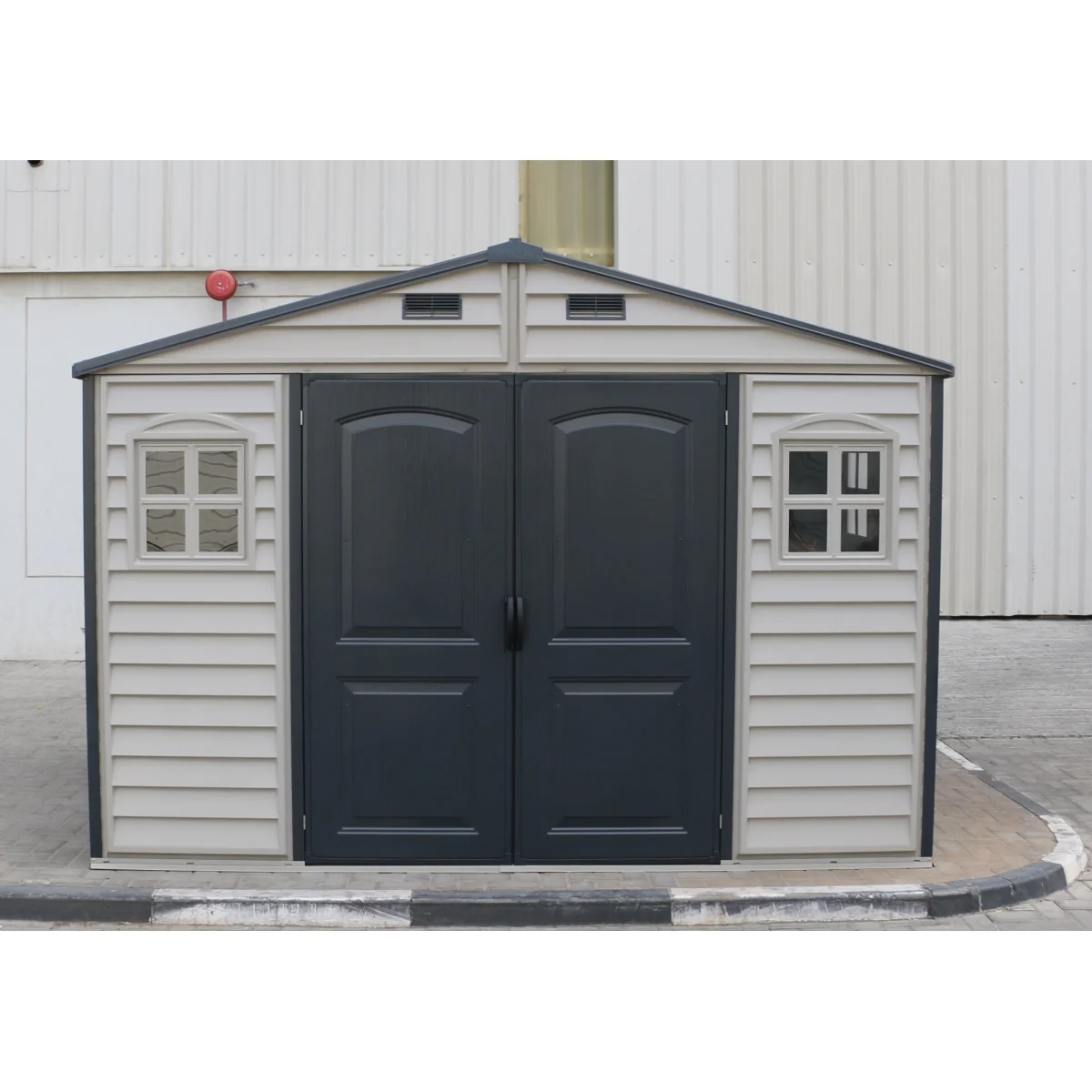 DuraMax | 10x8x7 ft Woodside Plus Vinyl Plastic Storage Shed with Foundation - Image 3