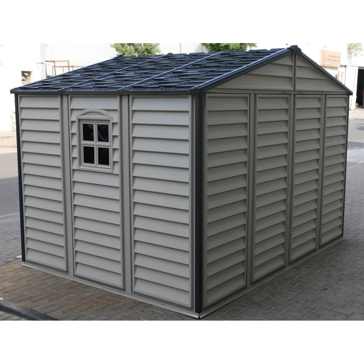 DuraMax | 10x8x7 ft Woodside Plus Vinyl Plastic Storage Shed with Foundation - Image 6