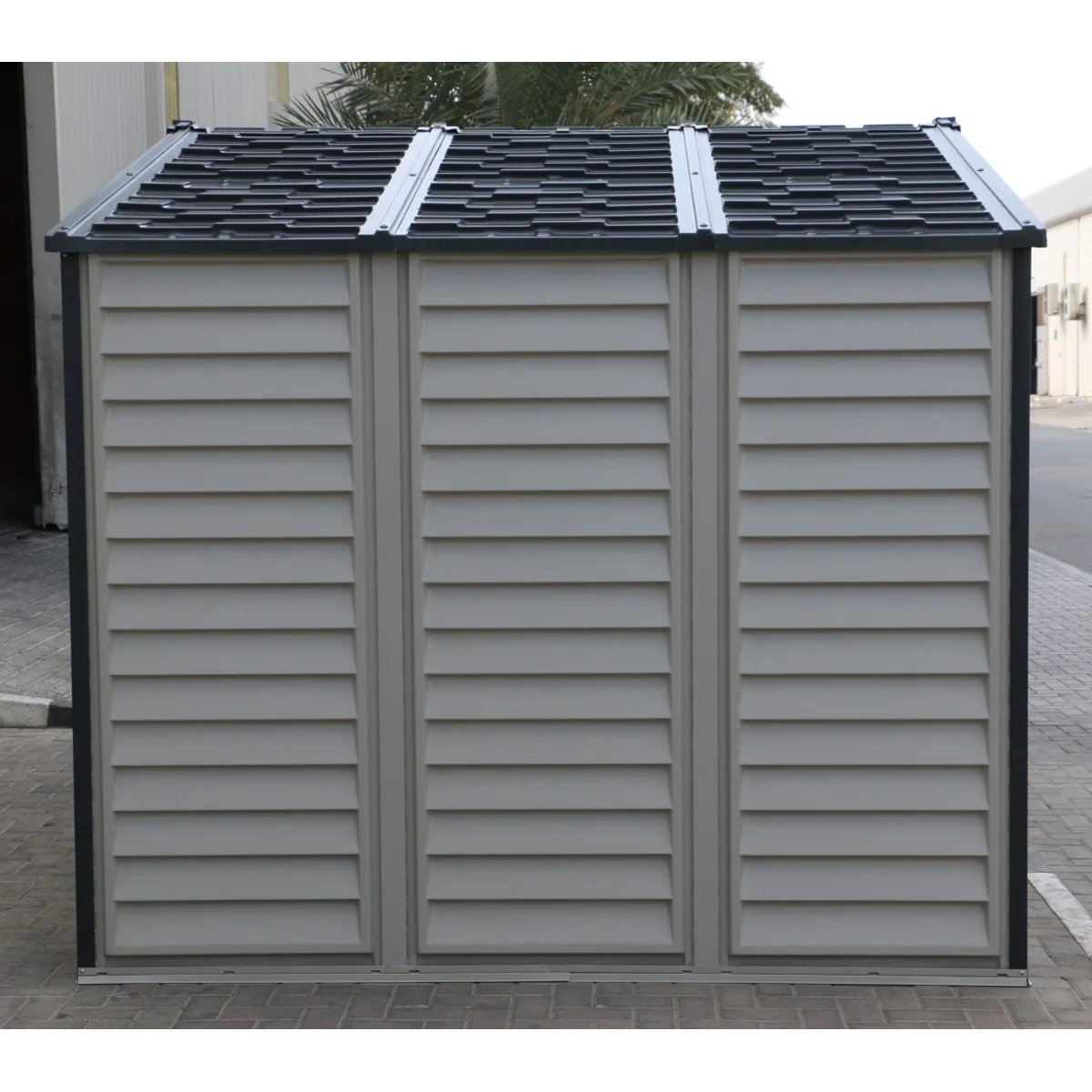 DuraMax | 10x8x7 ft Woodside Plus Vinyl Plastic Storage Shed with Foundation - Image 7