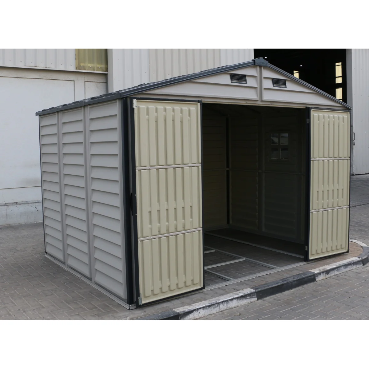 DuraMax | 10x8x7 ft Woodside Plus Vinyl Plastic Storage Shed with Foundation - Image 9
