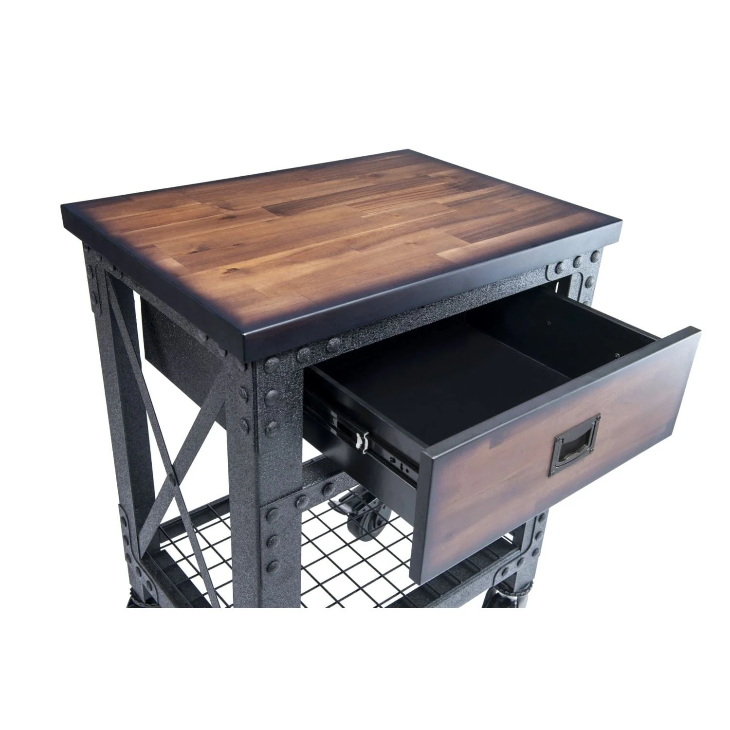DuraMax | 27.6 In. x 20 In. 1 Drawer Rolling Industrial Workbench with Wood Top - Image 6