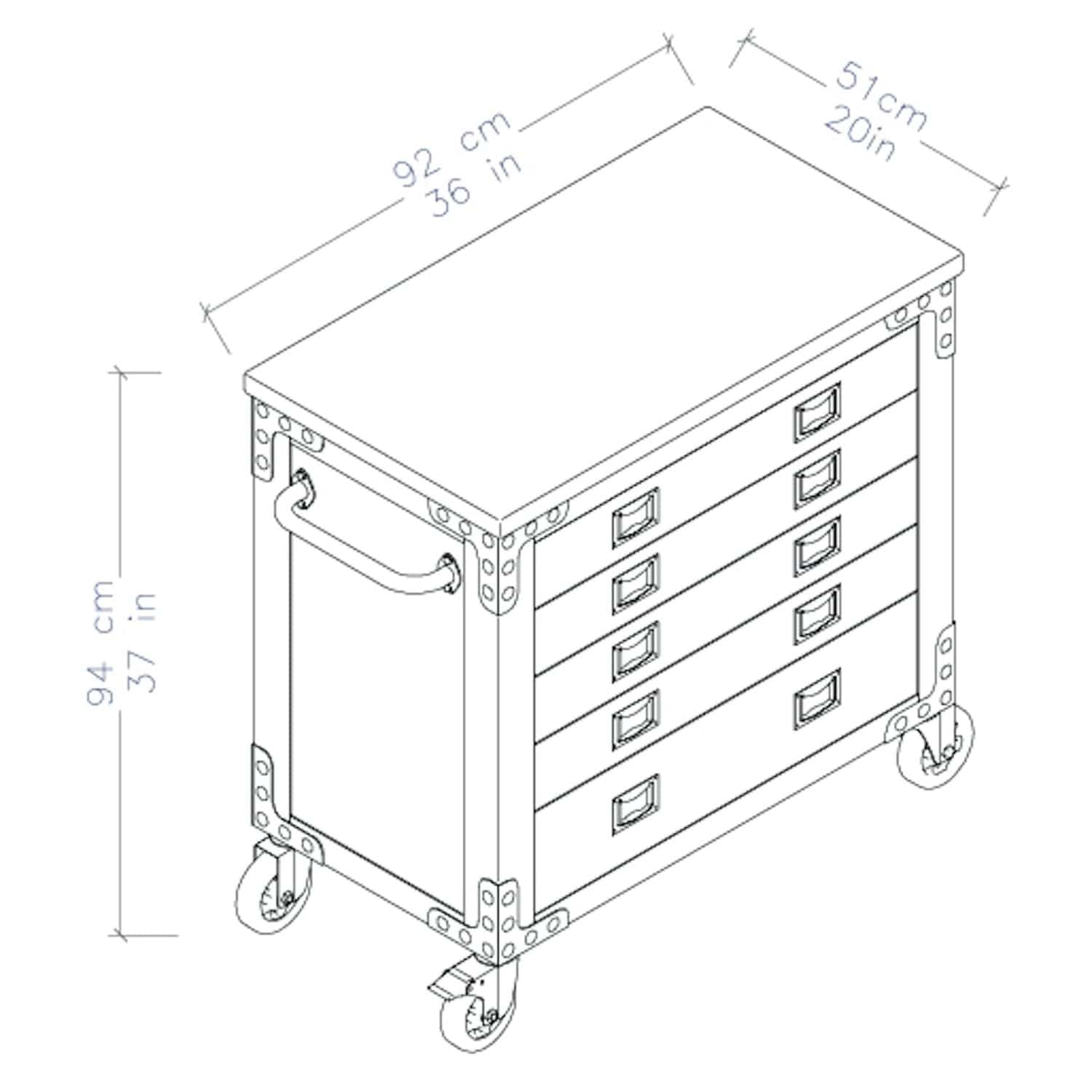 DuraMax | 36" 5 Drawer Rolling Tool Chest with Wood Top - Image 8
