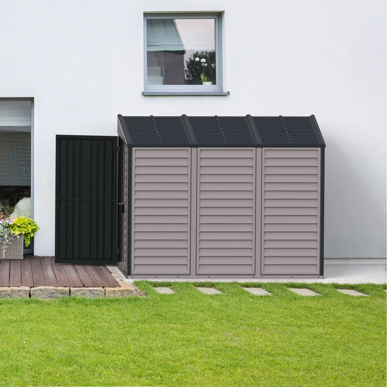 DuraMax | 4 ft Wide SideMate Vinyl Plastic Storage Shed with Foundation - Image 26