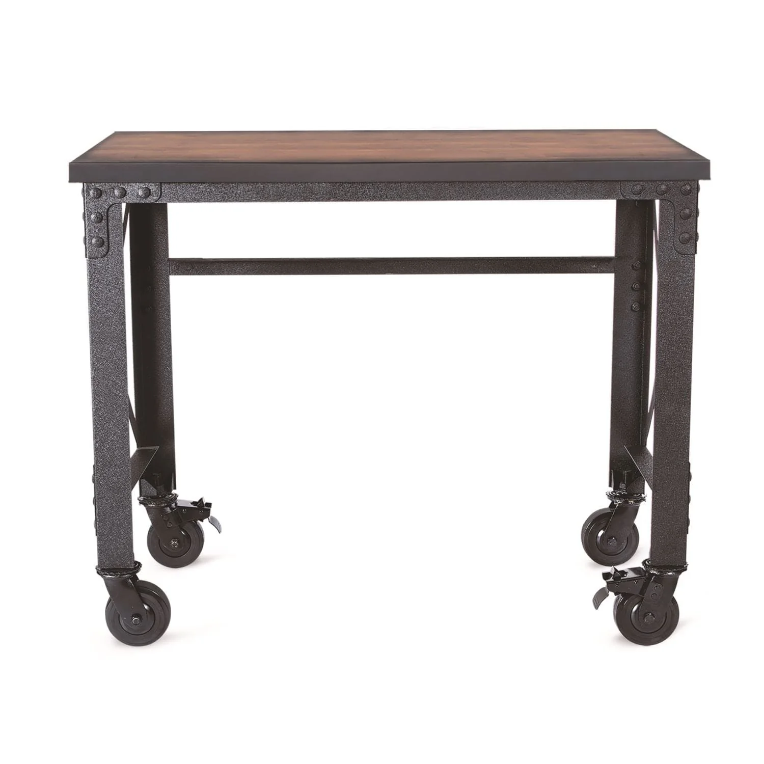 DuraMax | 46 In. x 24 In. Rolling Industrial Worktable Desk With Solid Wood Top - Image 4
