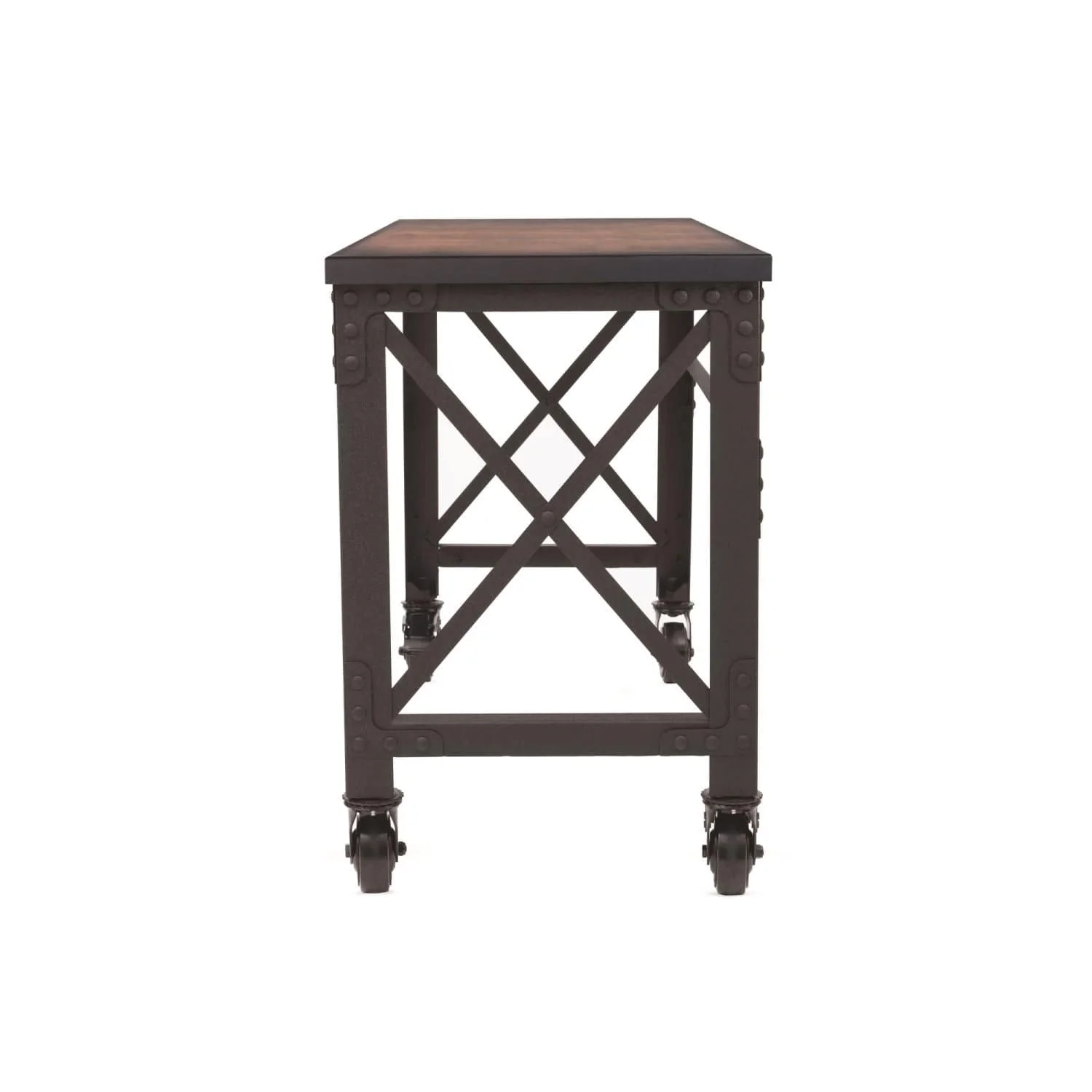 DuraMax | 46 In. x 24 In. Rolling Industrial Worktable Desk With Solid Wood Top - Image 5