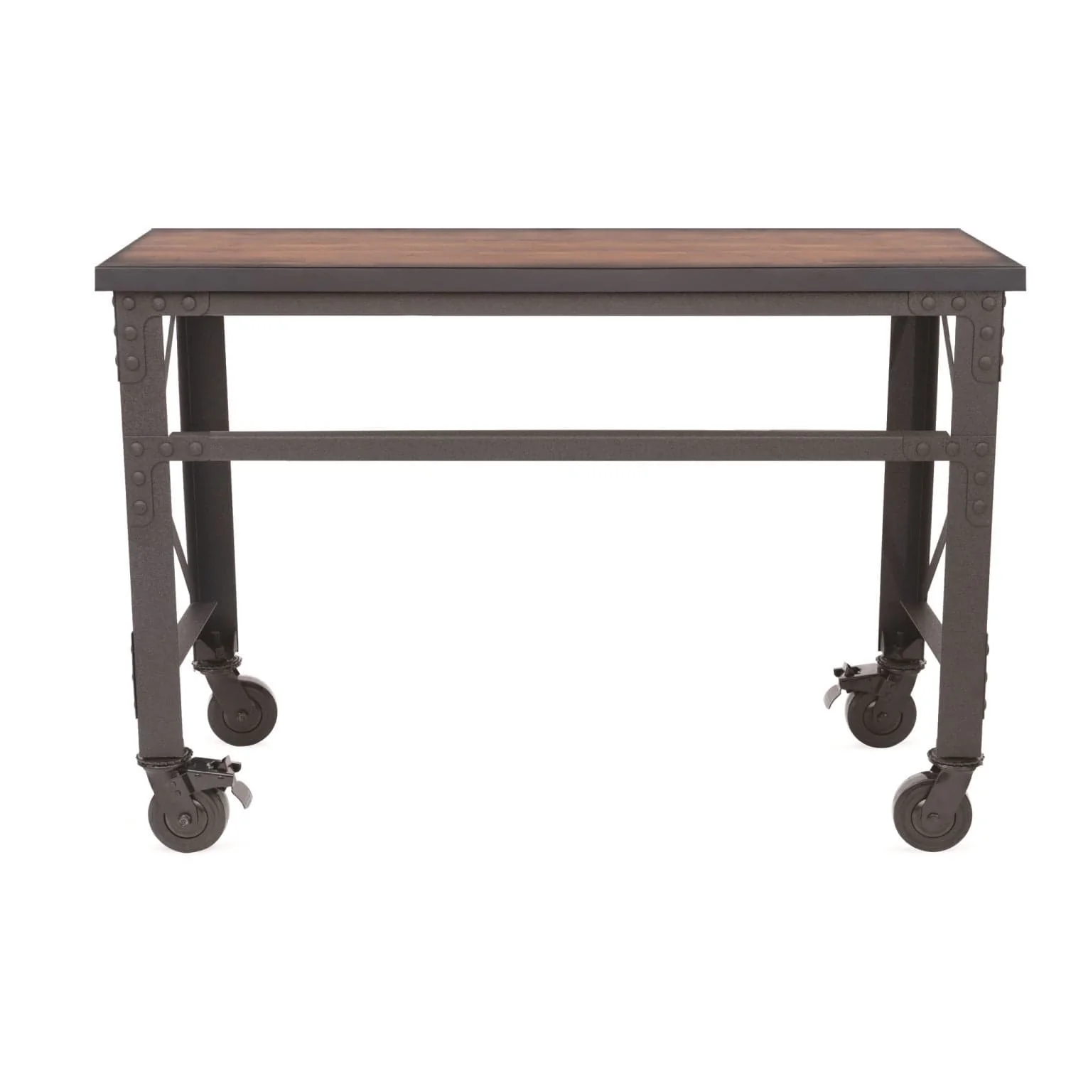 DuraMax | 52 In. x 24 In. Rolling Industrial Worktable Desk with Solid Wood Top - Image 4