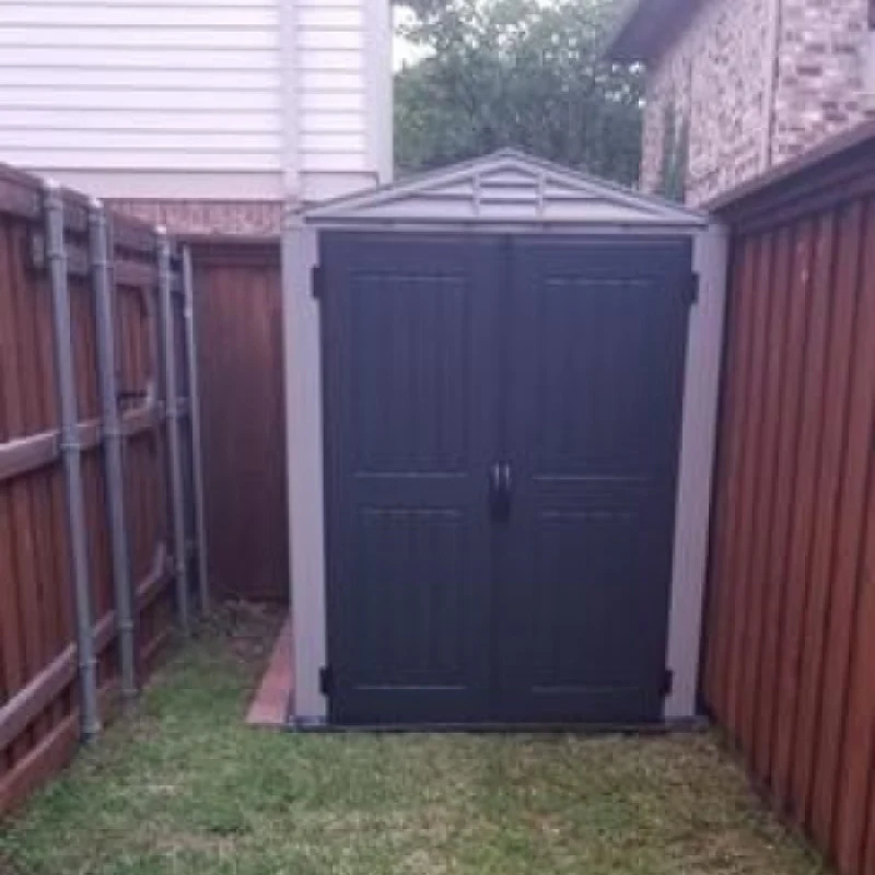 DuraMax | 5.5x5.5x6 ft YardMate Plus Vinyl Plastic Storage Shed with Floor - Image 3