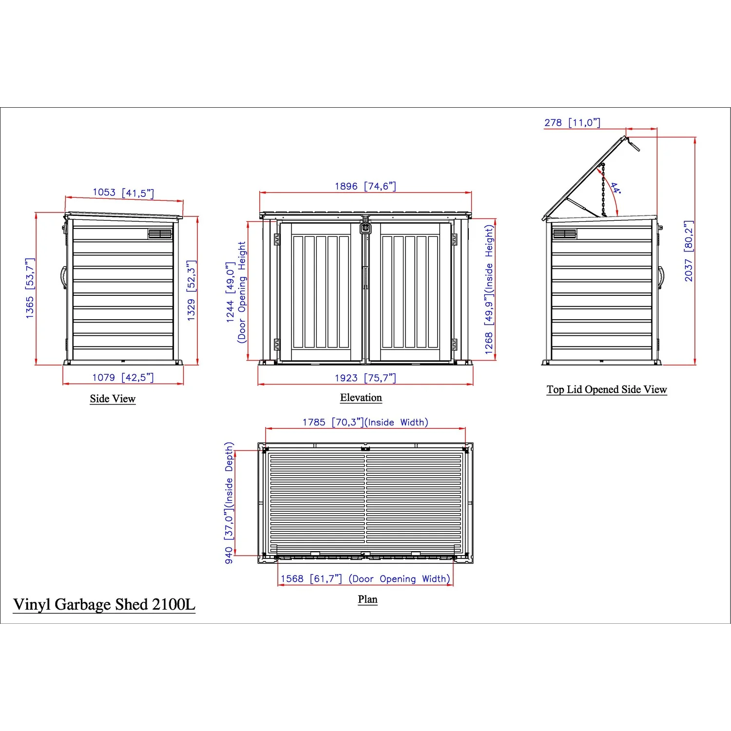 DuraMax | 6.3x3.5 ft Plastic MultiStore Outdoor Horizontal Storage Shed - 2100L - Image 14