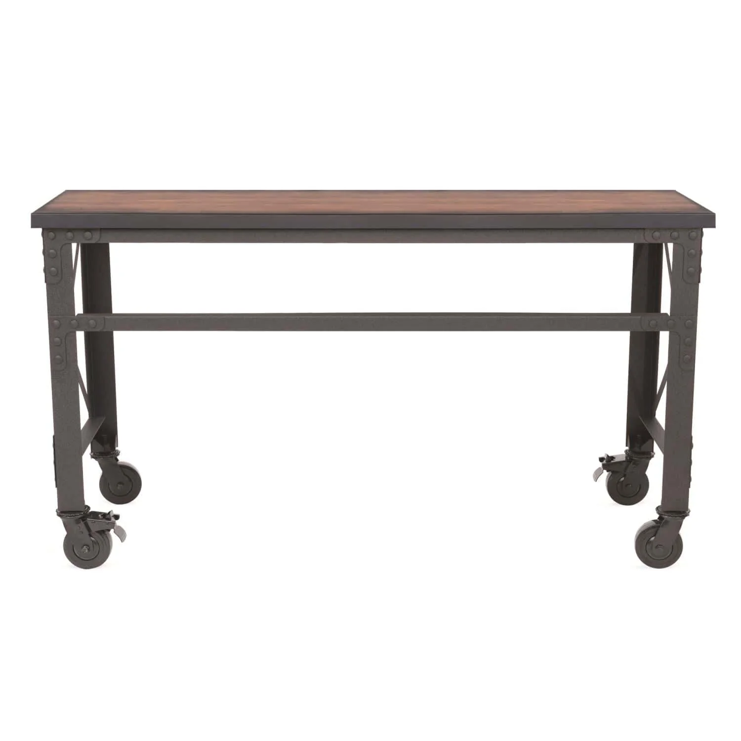 DuraMax | 62 In. x 24 In. Rolling Industrial Worktable Desk with solid wood top - Image 4