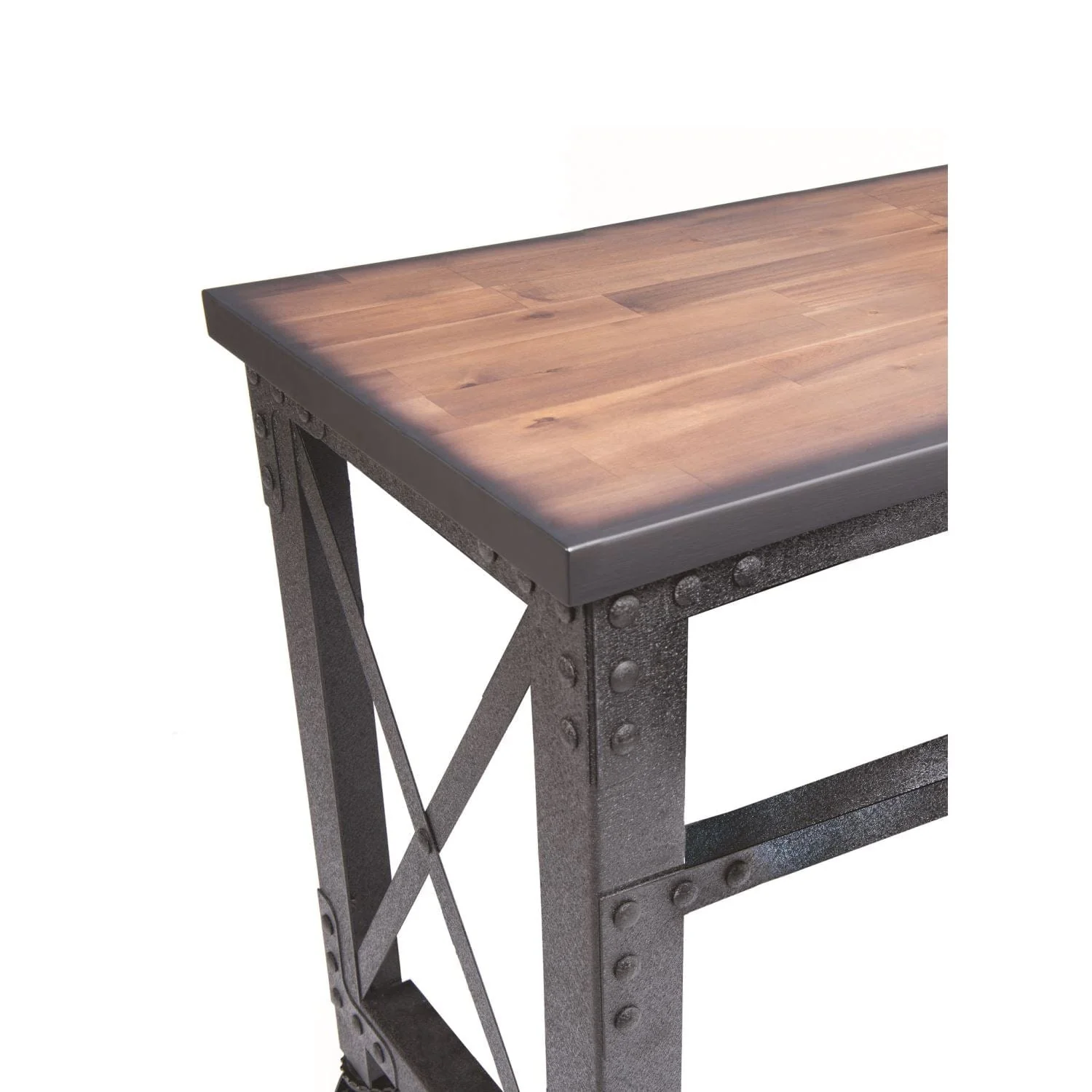 DuraMax | 72 In. x 24 In. Rolling Industrial Worktable Desk With Solid Wood Top - Image 7