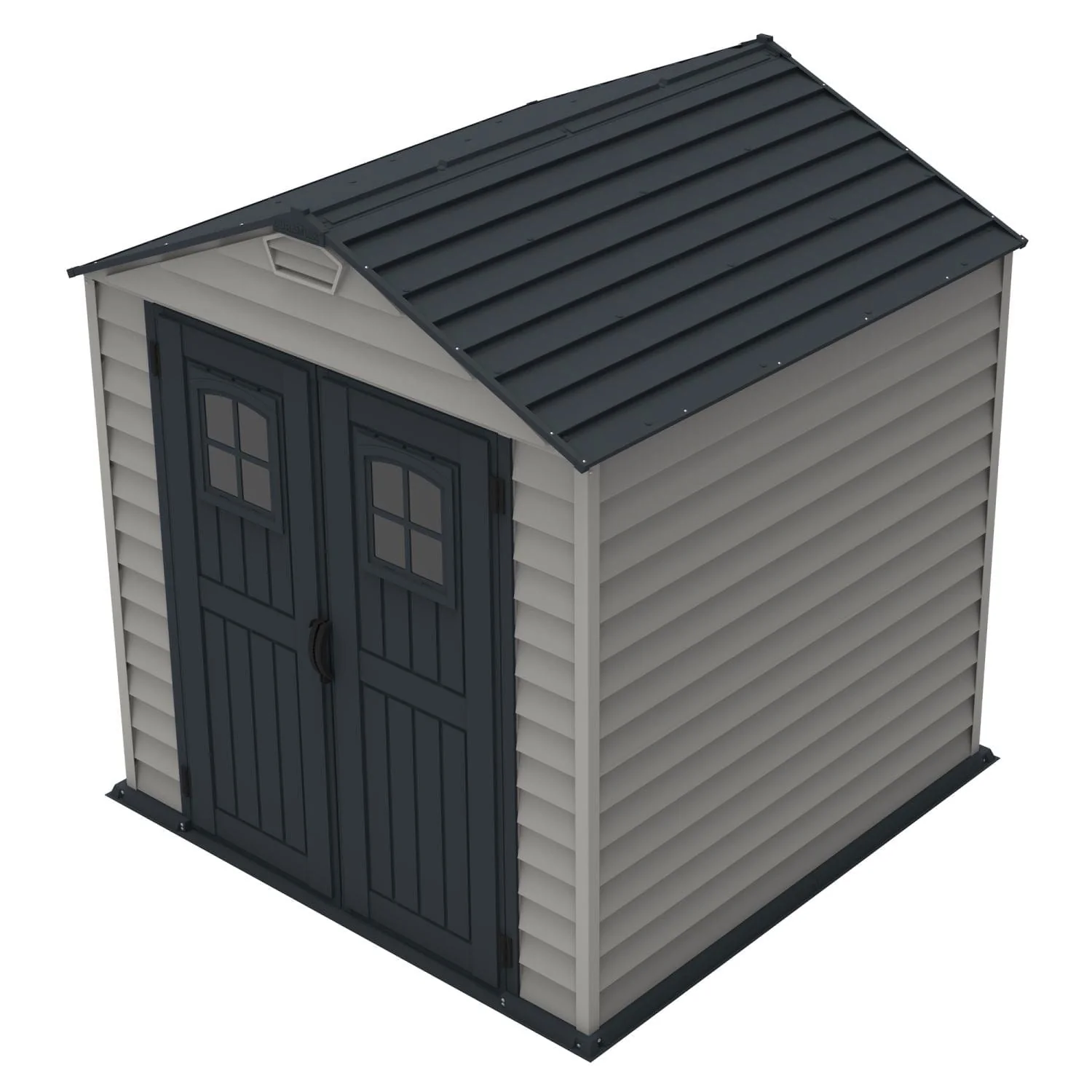 DuraMax | 7x7x6 ft StoreMax Plus Vinyl Plastic Storage Shed with Molded Floor - Image 3