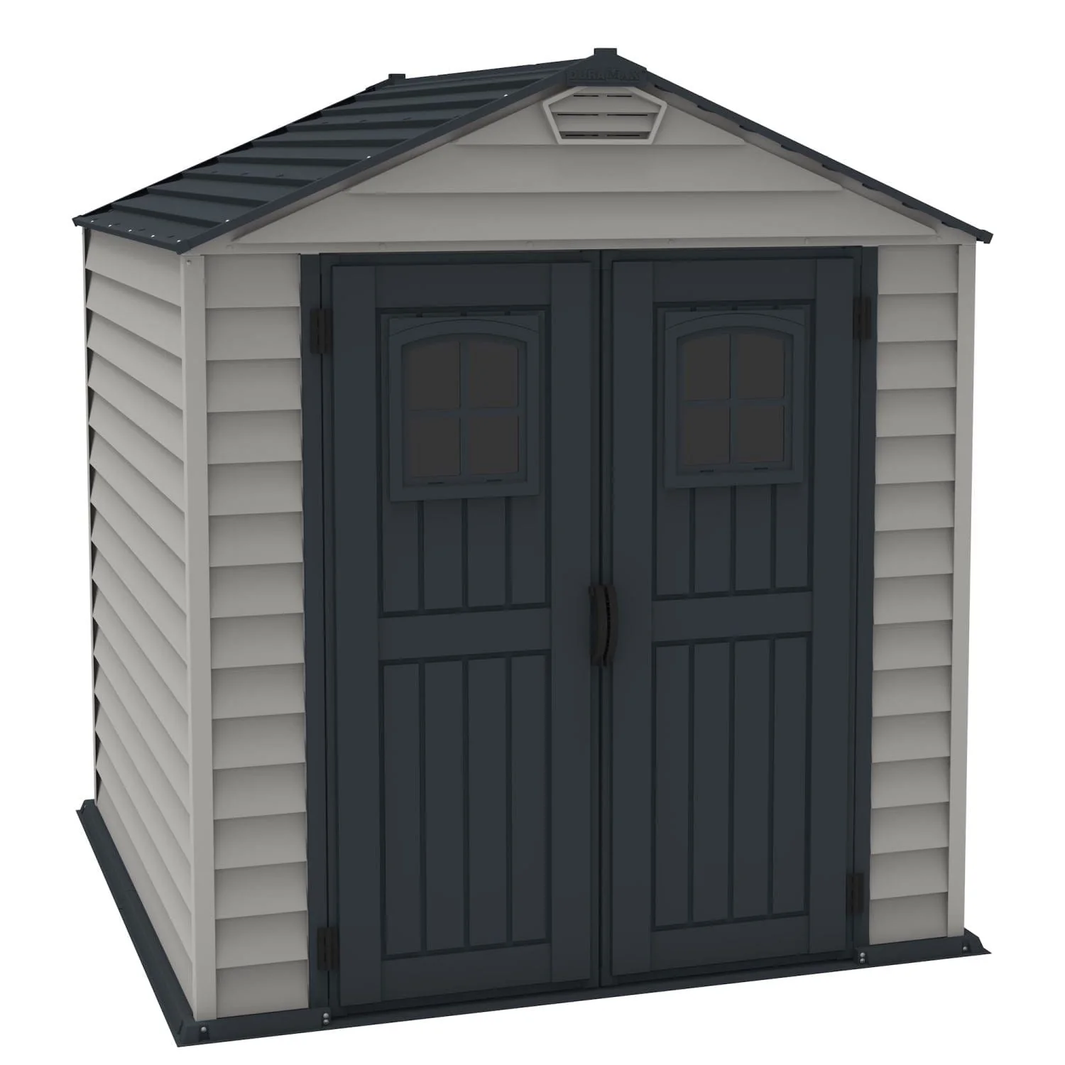 DuraMax | 7x7x6 ft StoreMax Plus Vinyl Plastic Storage Shed with Molded Floor - Image 4