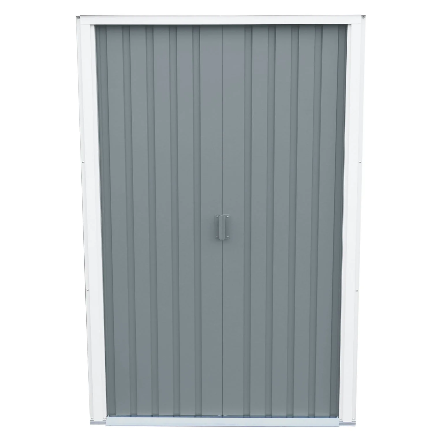 DuraMax | 8x6 ft Top Pent Roof Metal Storage Shed With Skylight - Light Gray - Image 10