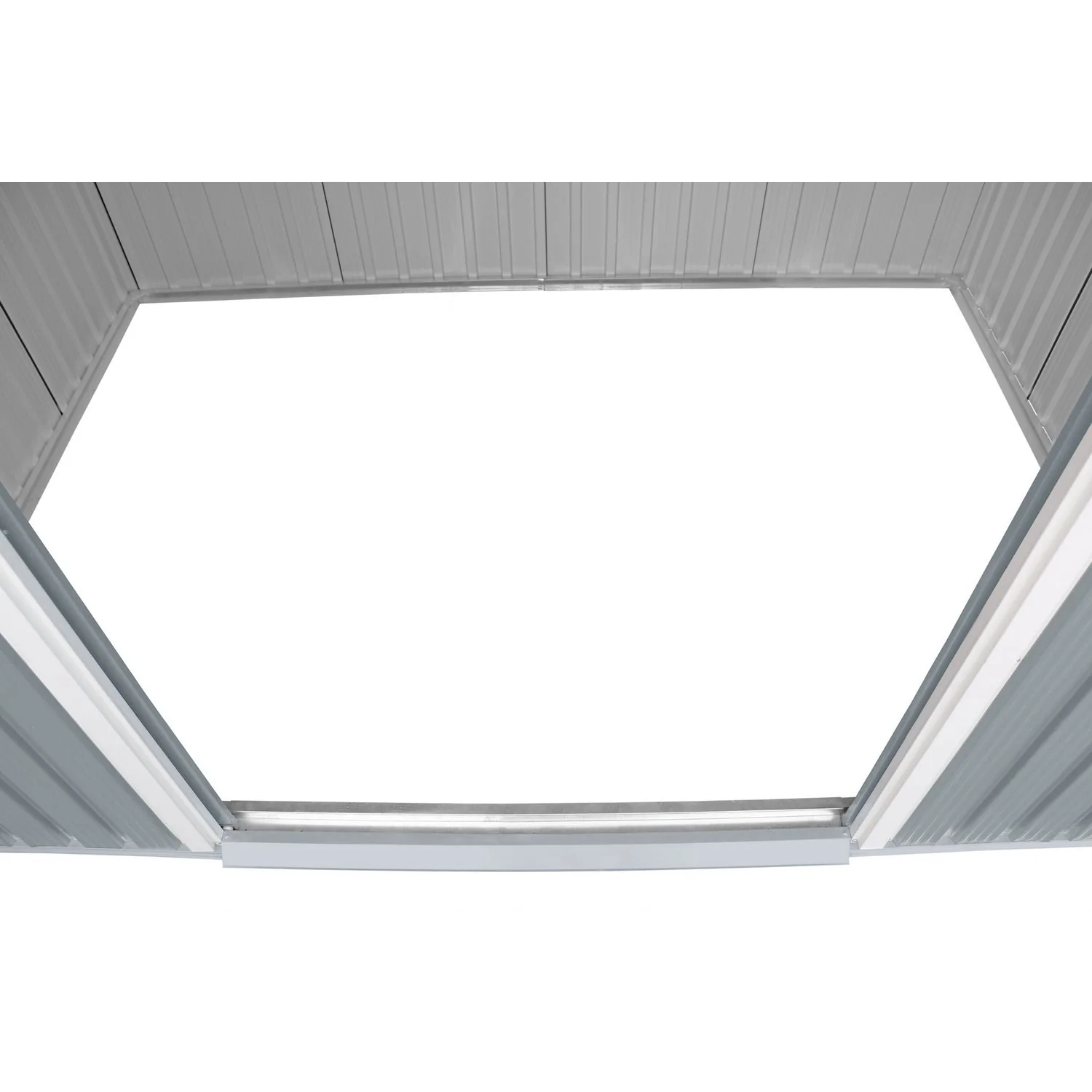 DuraMax | 8x6 ft Top Pent Roof Metal Storage Shed With Skylight - Light Gray - Image 9