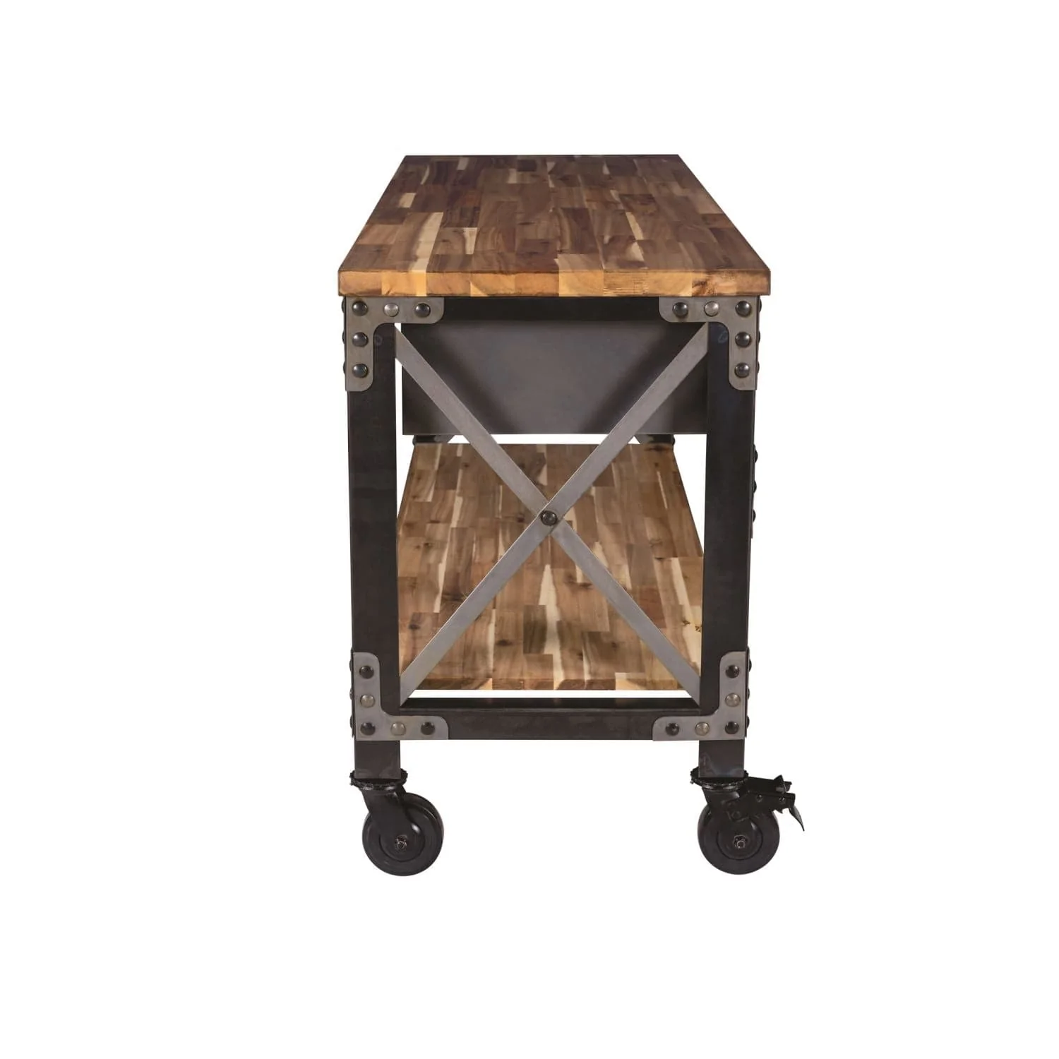 DuraMax | Darby 72" Industrial Metal & Wood Kitchen Island Desk With Drawers - Image 5