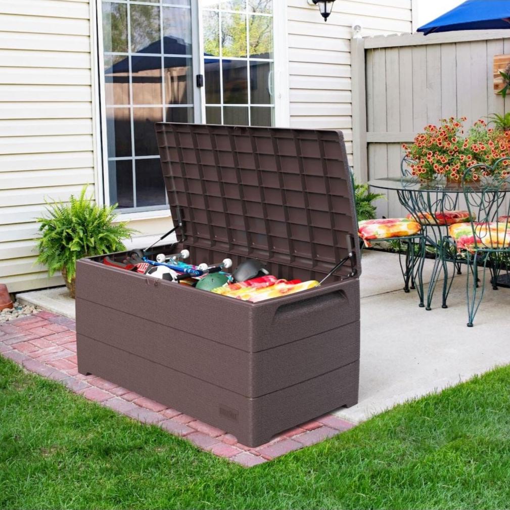 DuraMax | Deck Box Cedar Grain 110 Gallon Brown - Image 7
