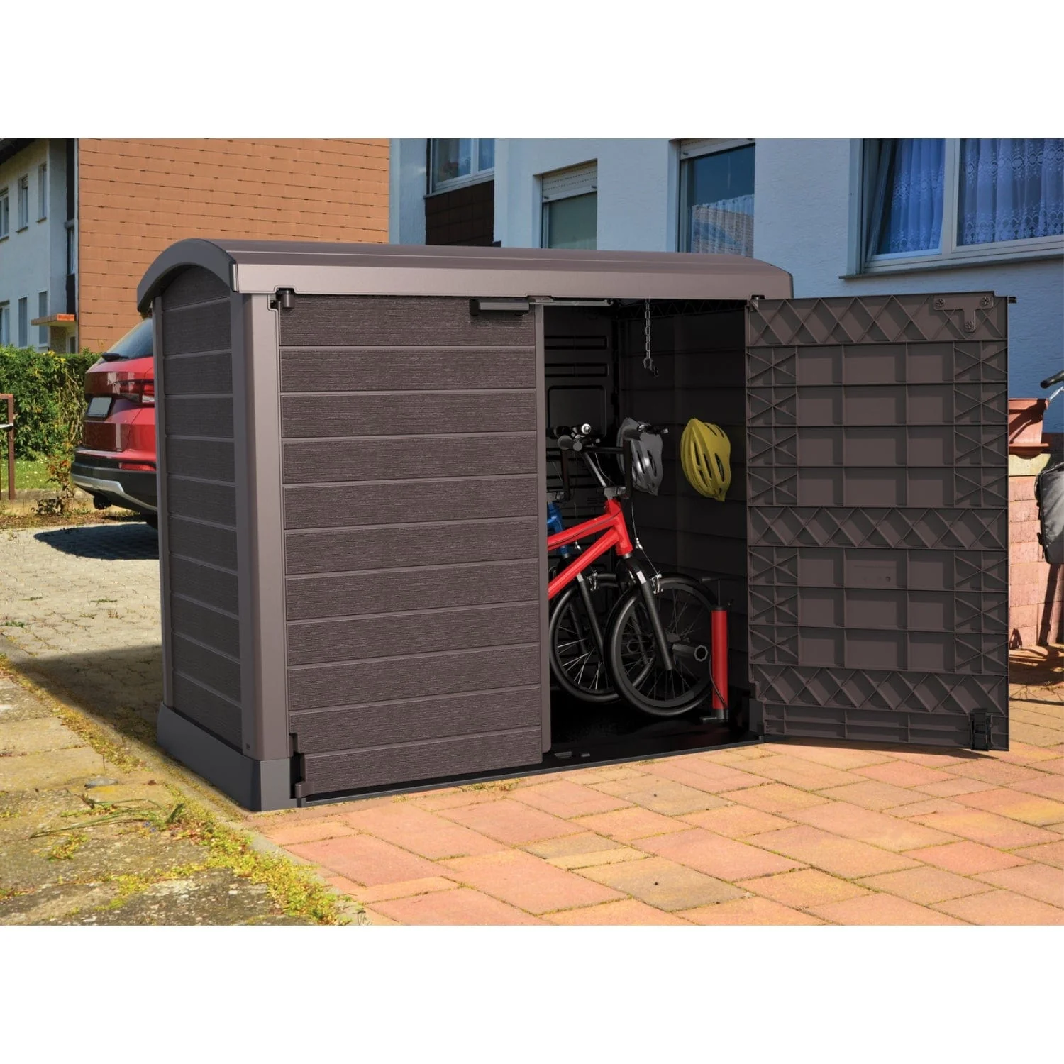 DuraMax | 4.5x2.8 ft Heavy Plastic StoreAway Multipurpose Horizontal Shed with Arc Lid - 1200L - Image 4