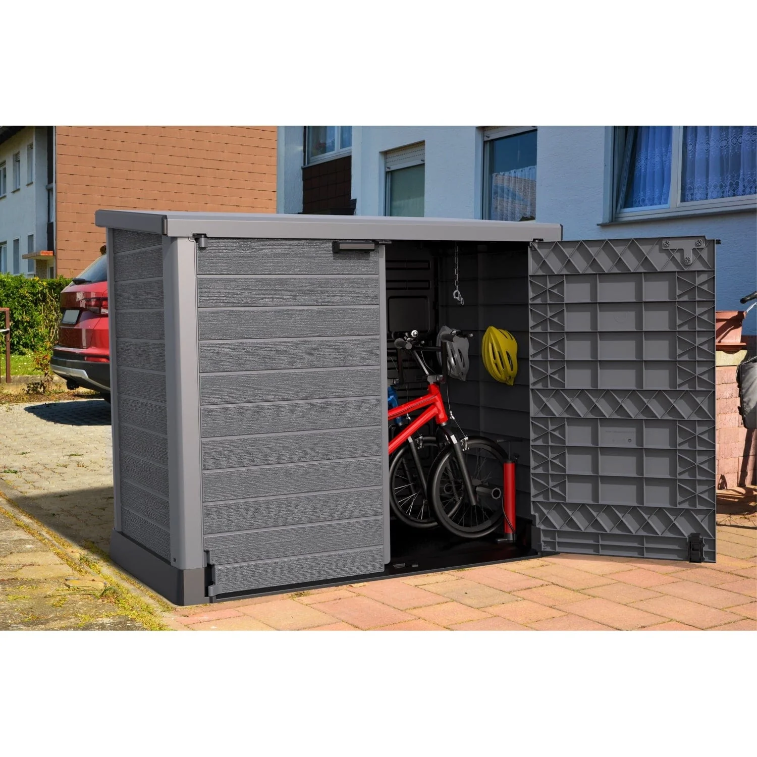 DuraMax | 4.5x2.8 ft Heavy Plastic StoreAway Multipurpose Horizontal Shed with Flat Lid - 1200L - Image 17