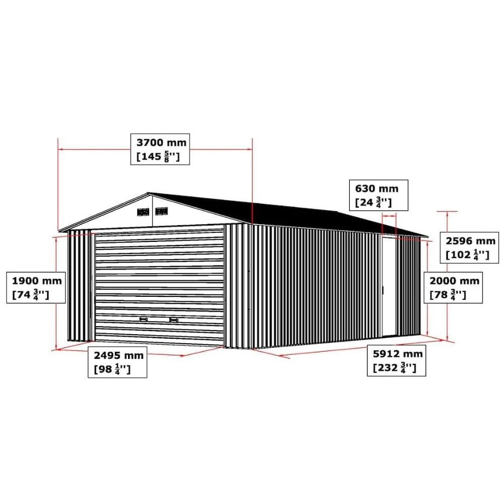 DuraMax | Imperial Metal Garage 12X20 Dark Gray with White | Eastern States - Image 15