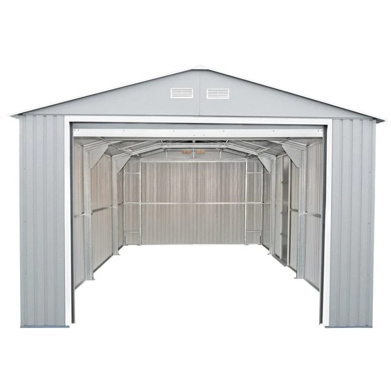 DuraMax | Imperial Metal Garage 12X26 Light Grey With Off White Trim | Eastern States - Image 4