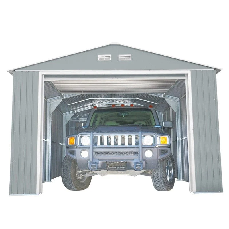 DuraMax | Imperial Metal Garage 12X26 Light Grey With Off White Trim | Western States - Image 8