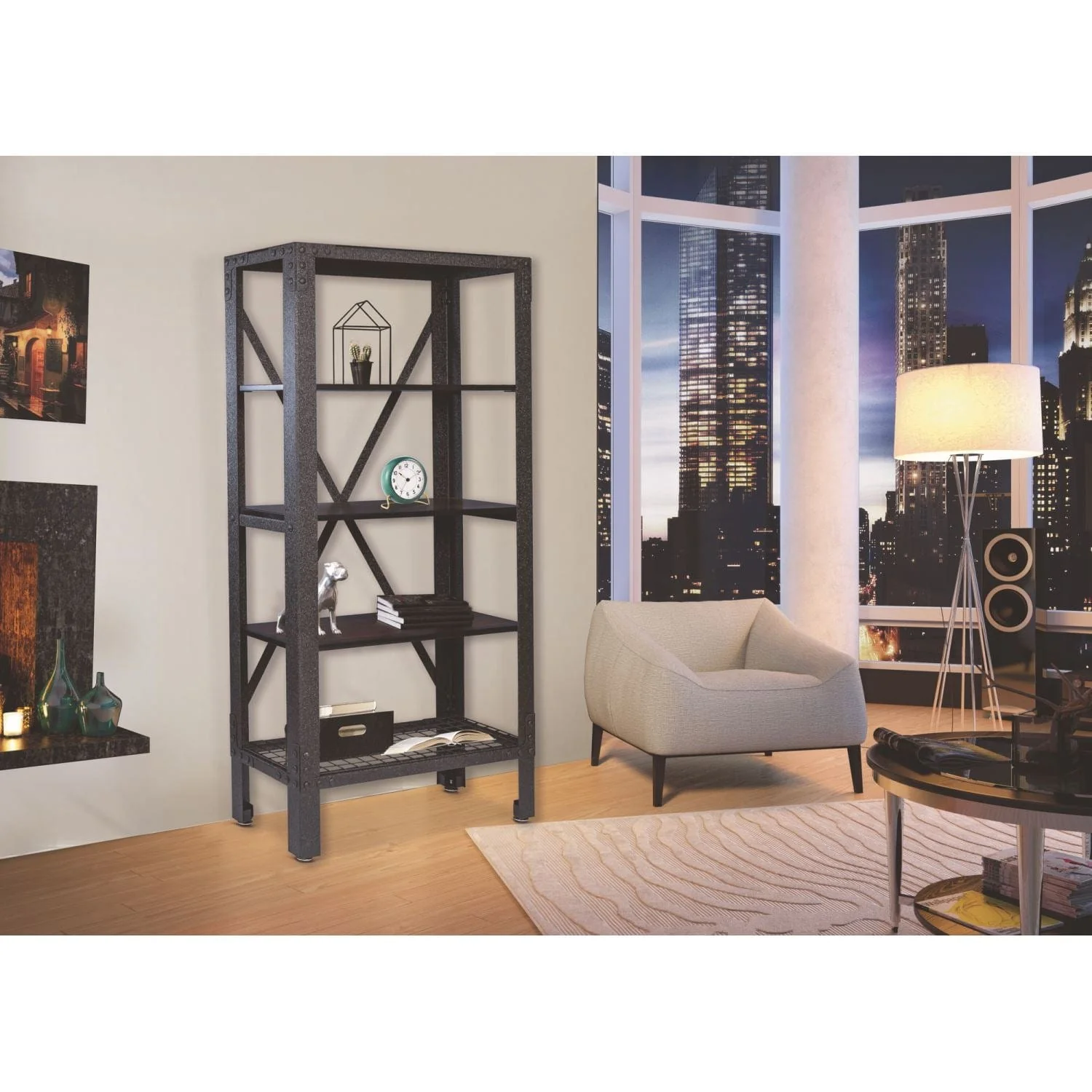 DuraMax | Industrial Metal and Wood Storage Bookcase - Image 2