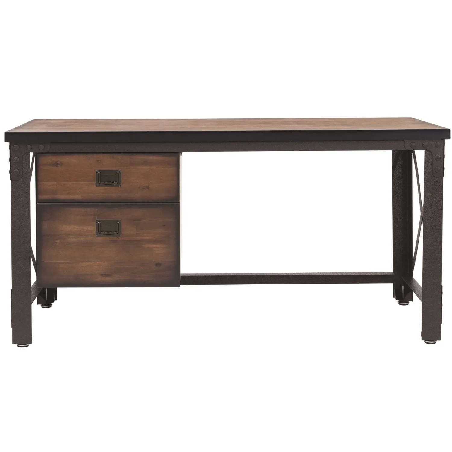 DuraMax | Jackson 62" Industrial Metal & Wood Desk With Drawers - Image 3