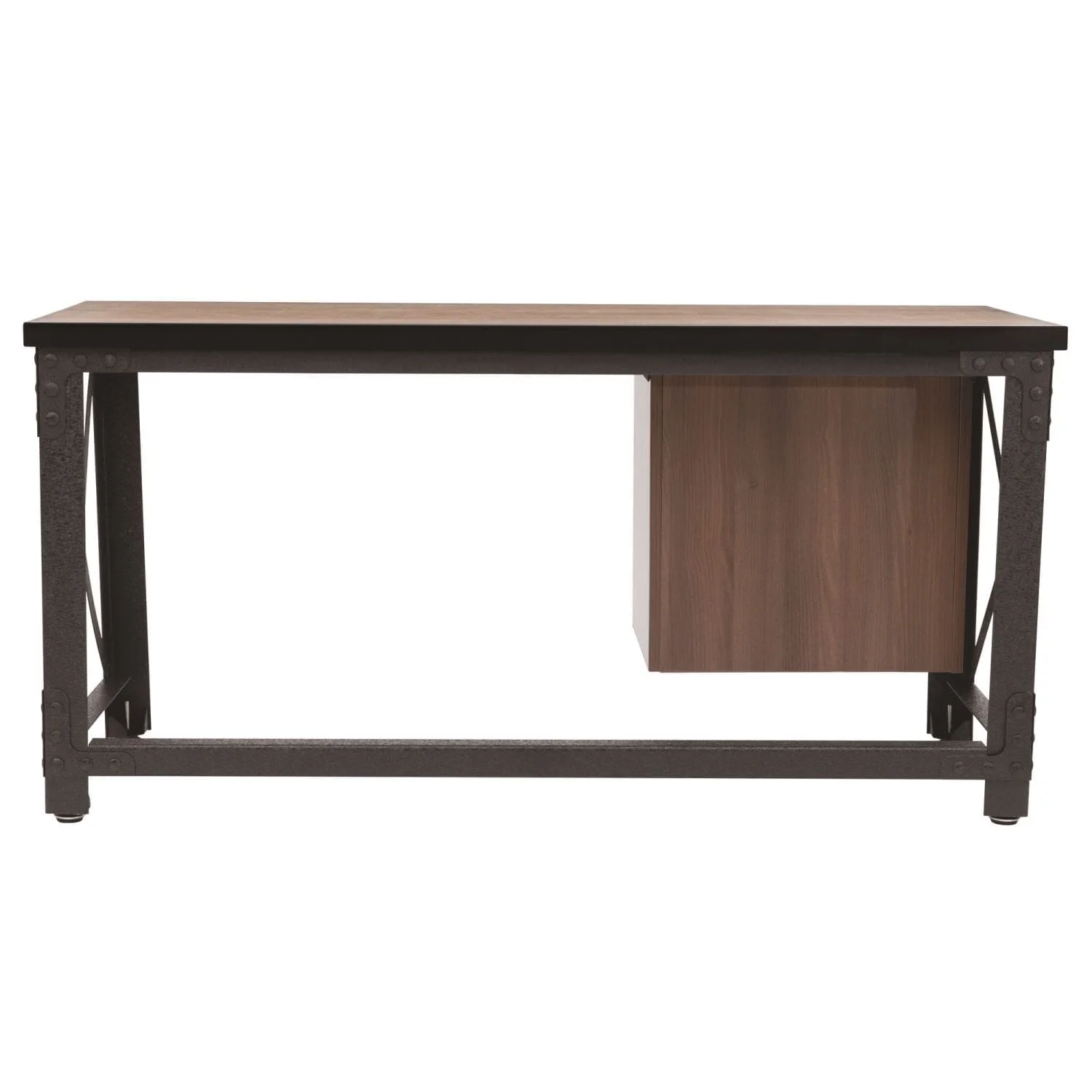 DuraMax | Jackson 62" Industrial Metal & Wood Desk With Drawers - Image 4