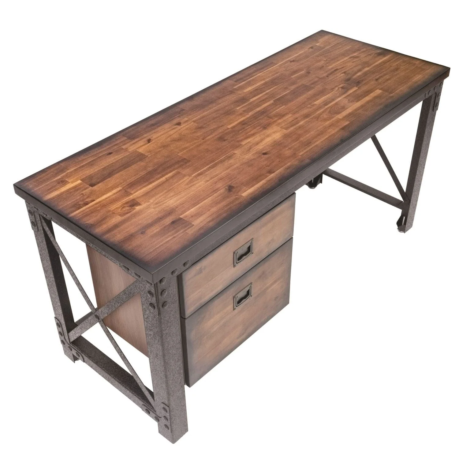 DuraMax | Jackson 62" Industrial Metal & Wood Desk With Drawers - Image 6