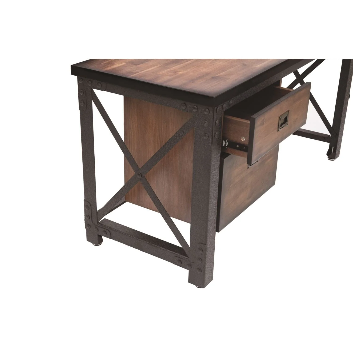 DuraMax | Jackson 62" Industrial Metal & Wood Desk With Drawers - Image 7