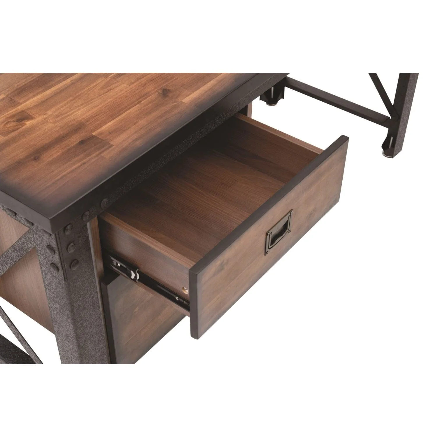 DuraMax | Jackson 62" Industrial Metal & Wood Desk With Drawers - Image 8