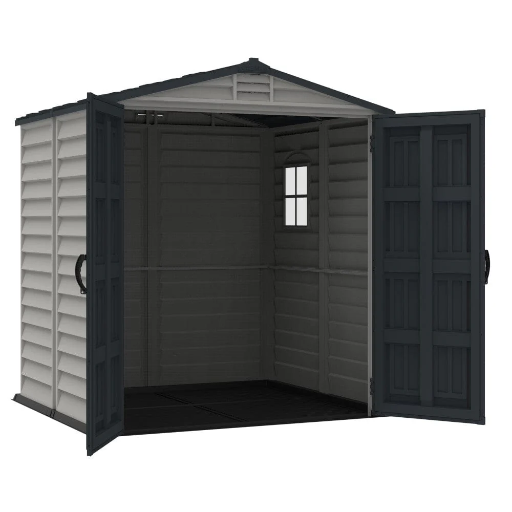 DuraMax | StoreMate Plus 6x6x7 ft Vinyl Plastic Storage Shed with Floor - Image 4