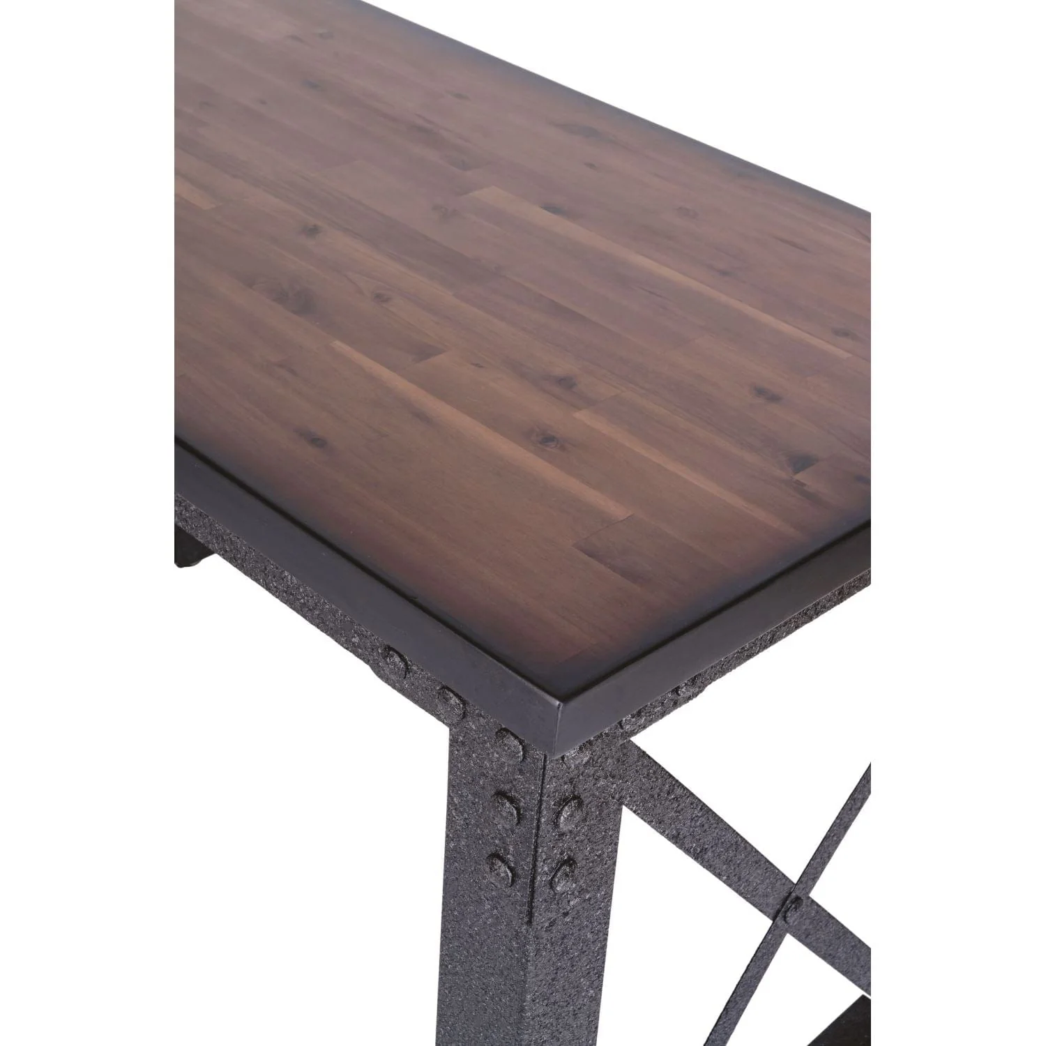 DuraMax | Weston 72" Industrial Metal & Wood desk with shelves - Image 10