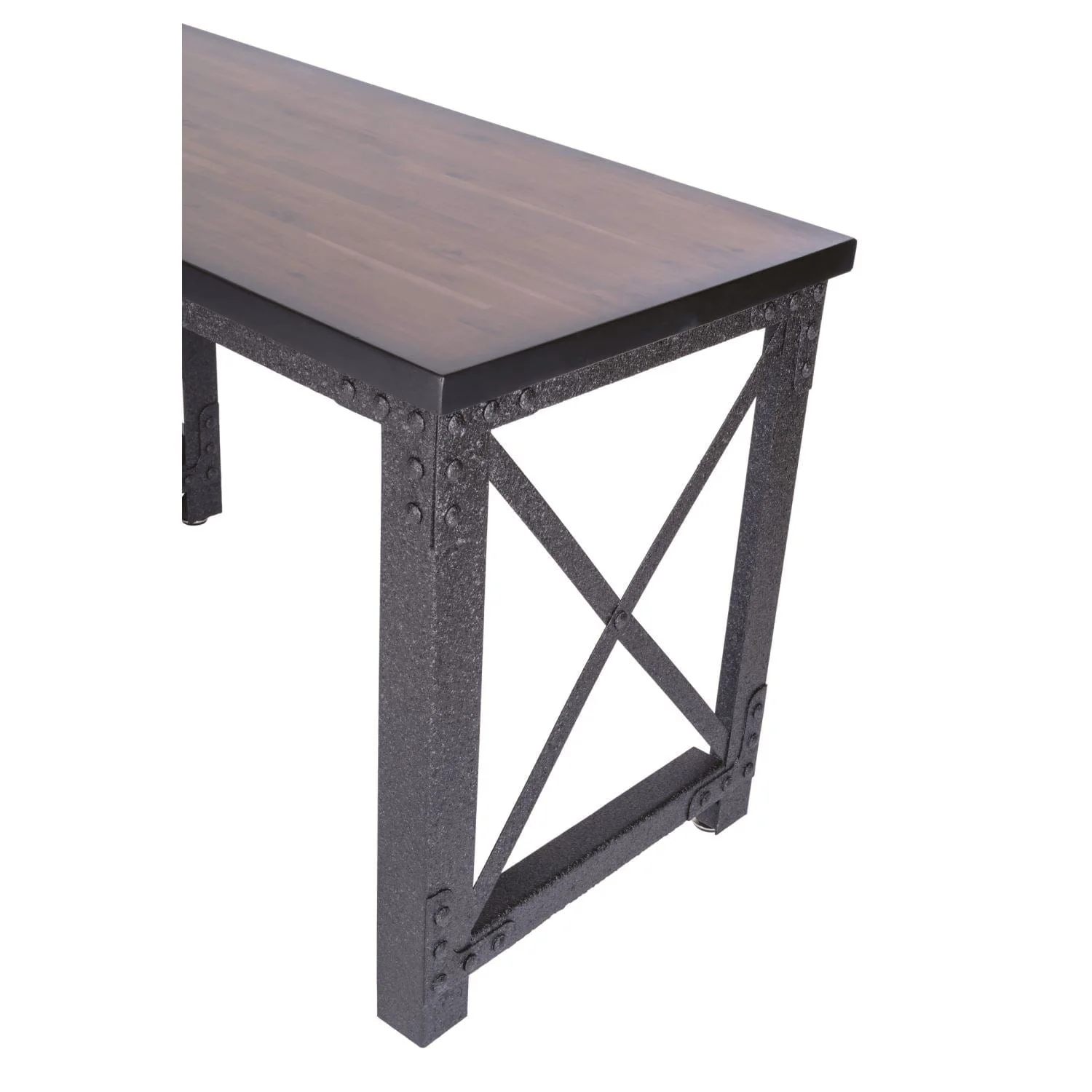 DuraMax | Weston 72" Industrial Metal & Wood desk with shelves - Image 9