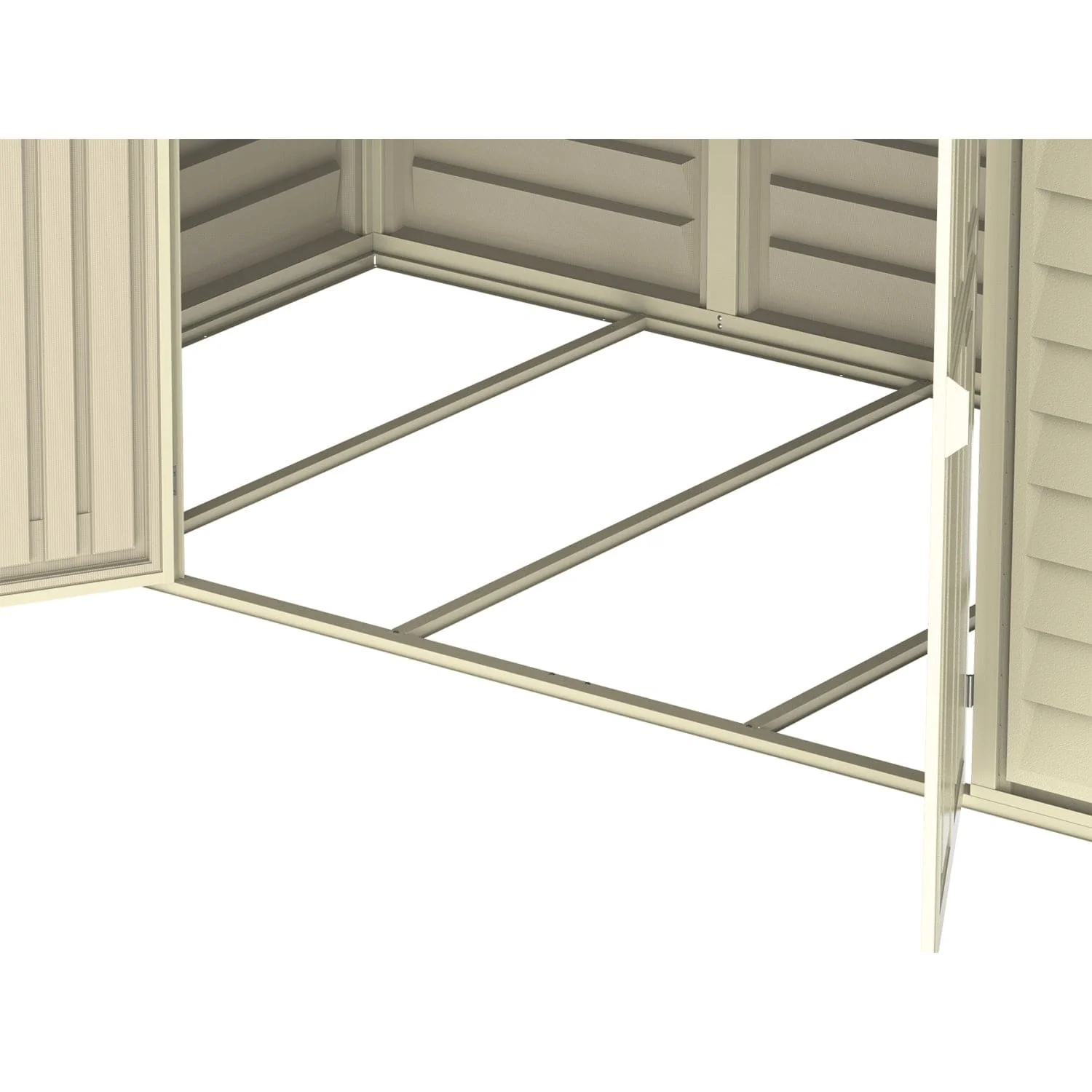DuraMax | Woodbridge 10.5x5x7 Ft Vinyl Plastic Storage Shed with Foundation Frame - Image 14