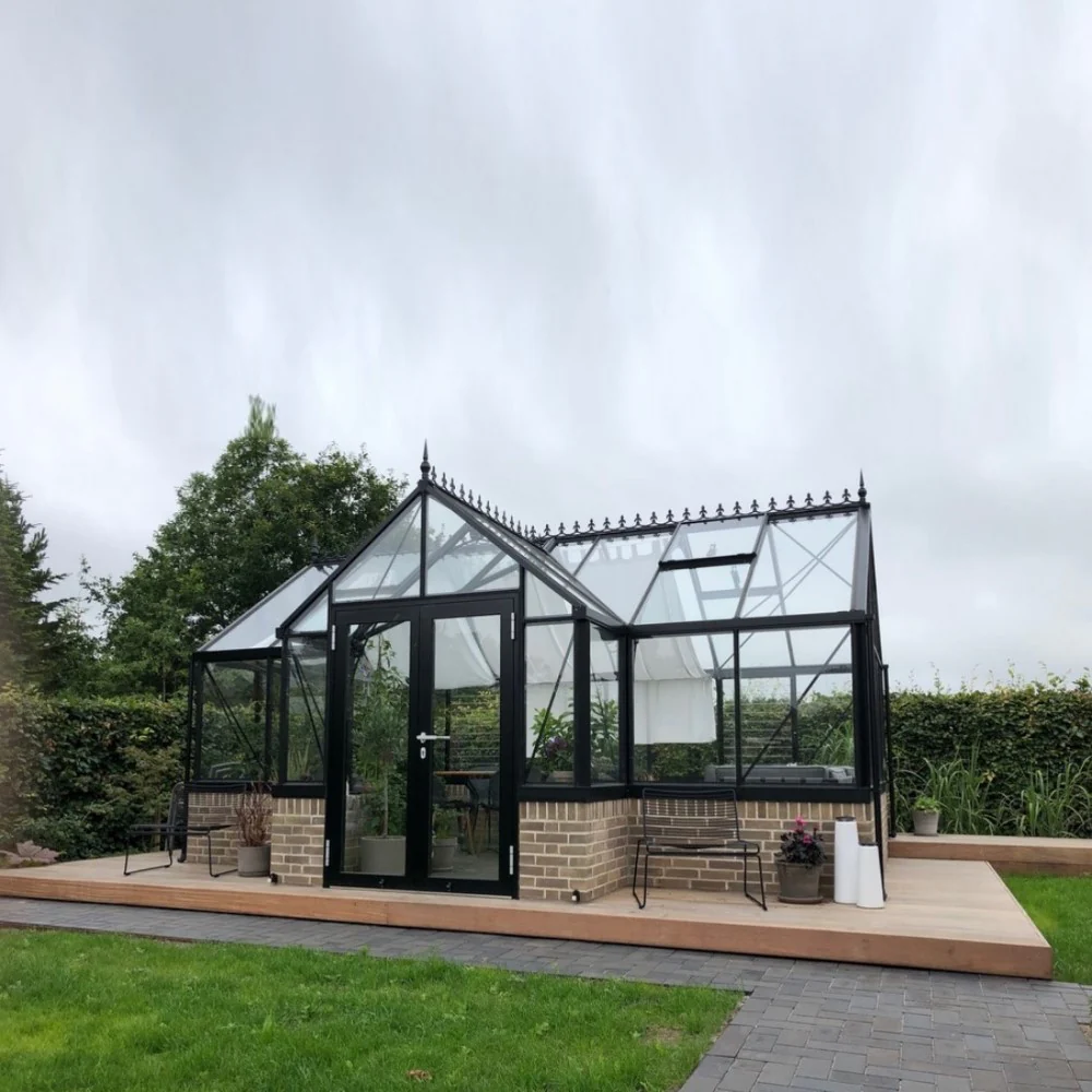 Janssens | 13x13 Ft Royal EOS T Glass Greenhouse Kit with 4mm Tempered Glass Glazing for Stem Wall - Image 10