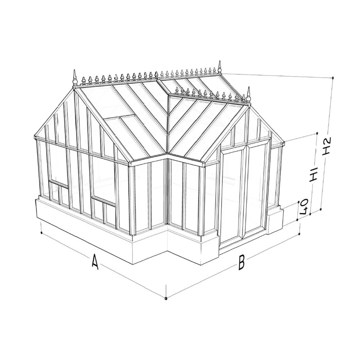 Janssens | 13x13 Ft Royal EOS T Glass Greenhouse Kit with 4mm Tempered Glass Glazing for Stem Wall - Image 11