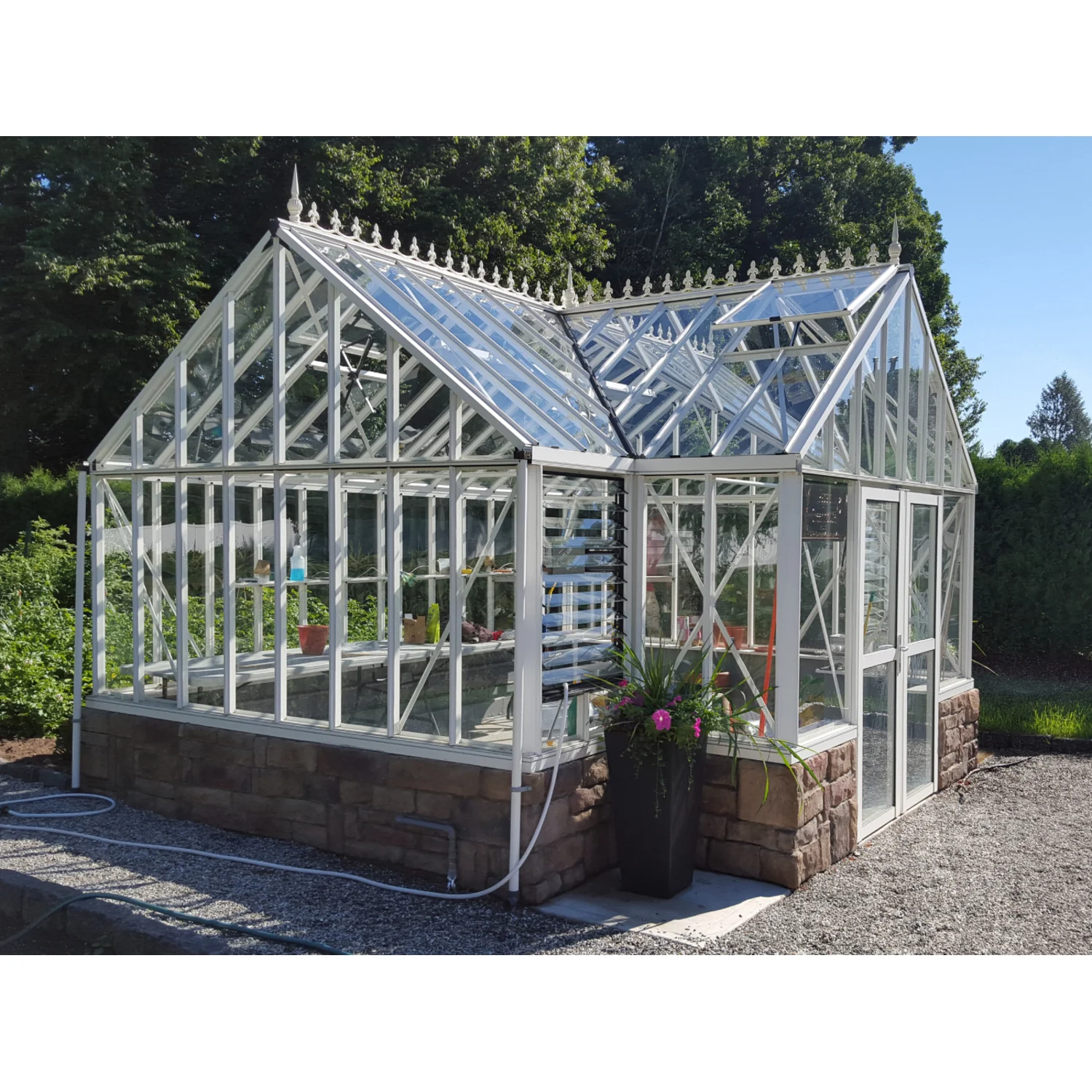 Janssens | 13x16x9 Ft Antique Orangerie Glass Greenhouse Kit With 4mm Tempered Glass Glazing - Image 6